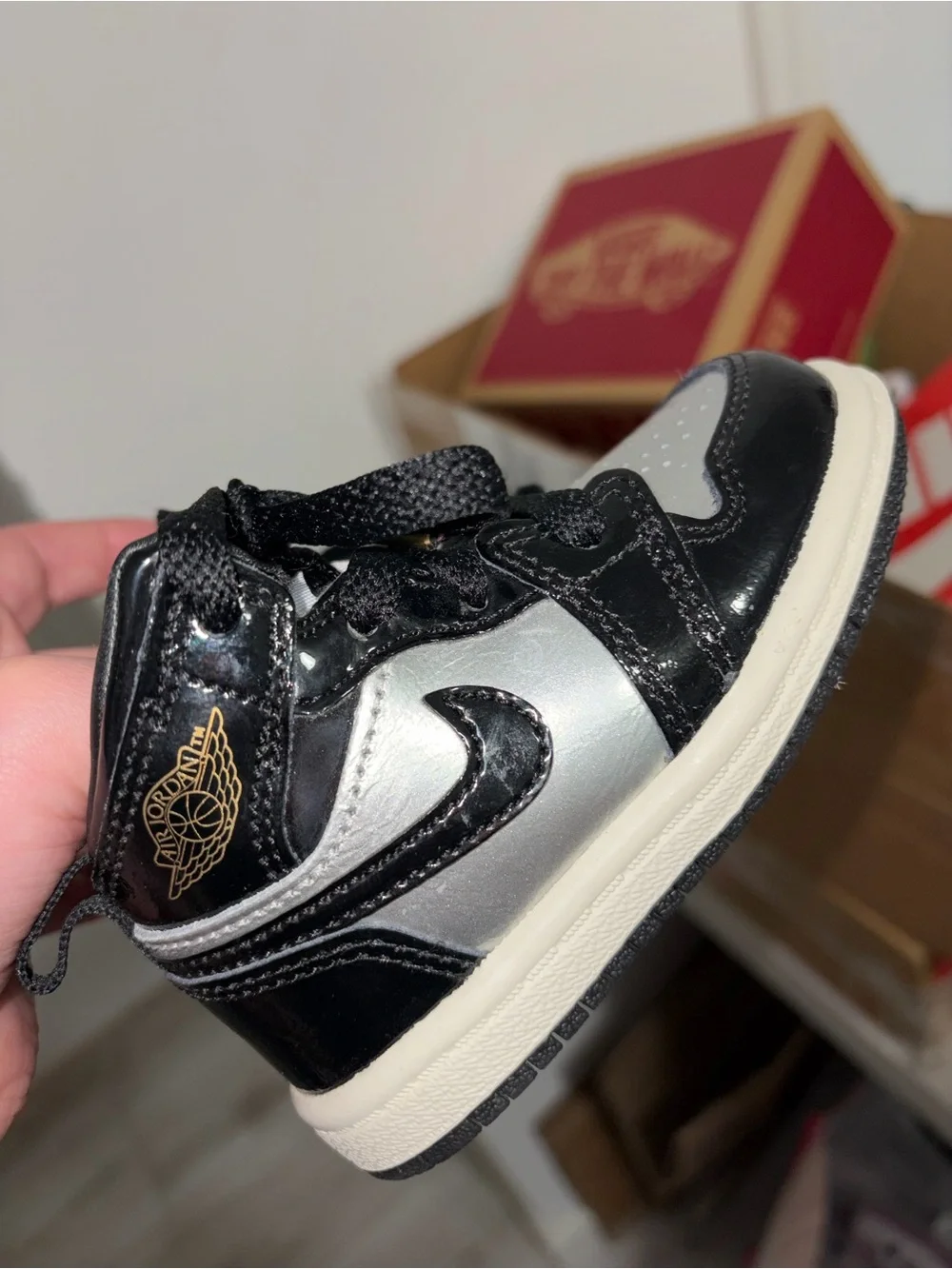 Jordan Kids' High-Top Sneakers in Black and Silver